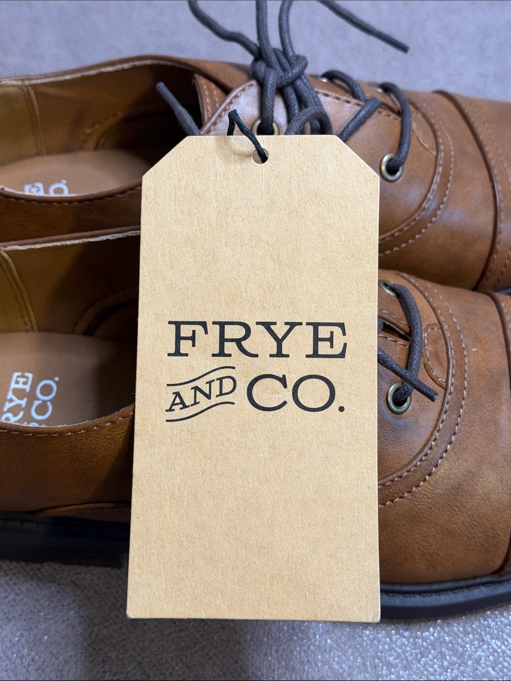 Frye Men's Colton Brush Brown Oxford Lace Dress Shoes Size 8 New With Box & Tags - Picture 6 of 9